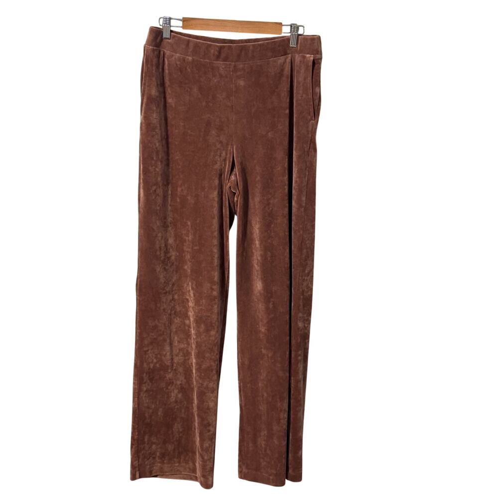 J. Jill Pure Jill Crushed Velour Stretch Pull On Pant Rose Taupe Medium Tall